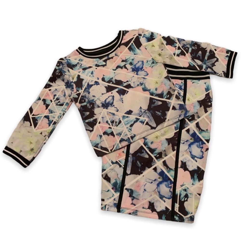 European Coolcat Floral Print Two Piece Set